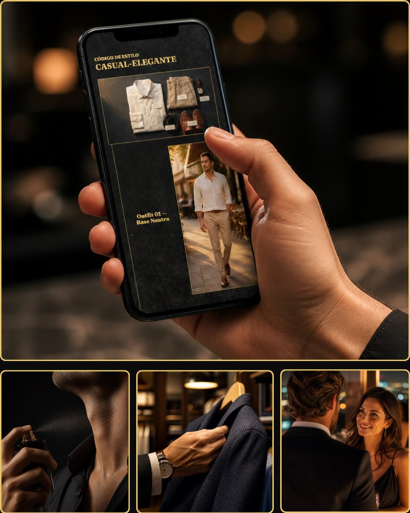 Homem segurando o celular com o Manual Homem de Elite aberto na tela